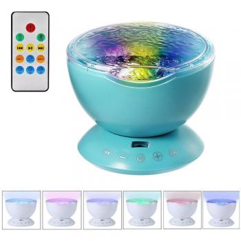 Music Player Ocean Wave Projector Lamp with 7 Color Options