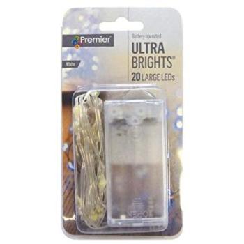 Pro Indoor 20-LED White Pin Wire Decorative Lights