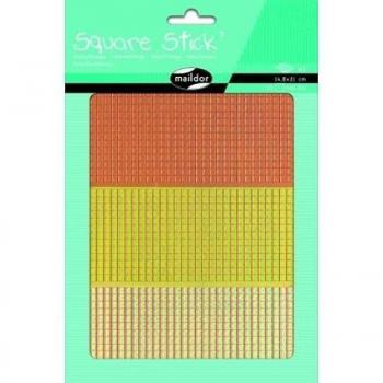 Carrés Autocollants Jaune/Orange 0.5x0.5mm