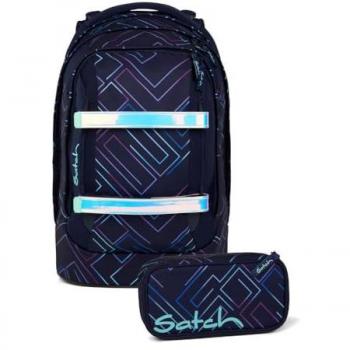 Satch Schulranzen Pack: Purple Laser 2‑teil, Kollektion 2025 – Your‑Size‑System integriert
