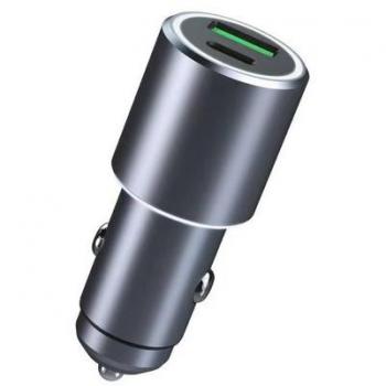 TIGER POWER LITE 53 W Chargeur Automobile (USB‑C 35 W + USB‑A 18 W) – Métallique