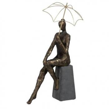 Dekofigur Frau Kupfer 25 x 17,5 x 44 cm