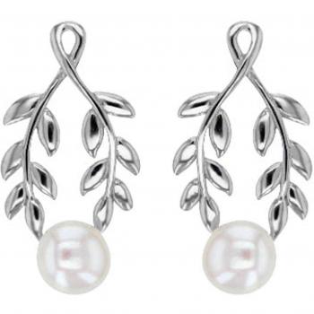 Silvery Wheat Petals Silver Earrings