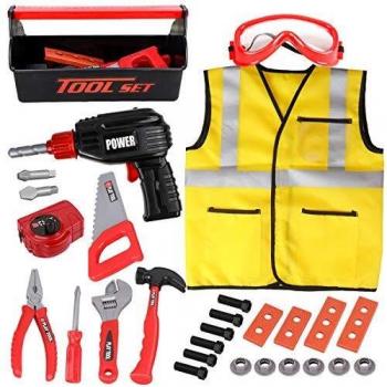 LOYO Tiny Builders Toolkit – 32 Tools, Drill, & Portable Case for Ages 3‑7