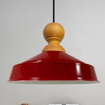 Suspension Vintage en Métal Rouge E27 Ø41 cm