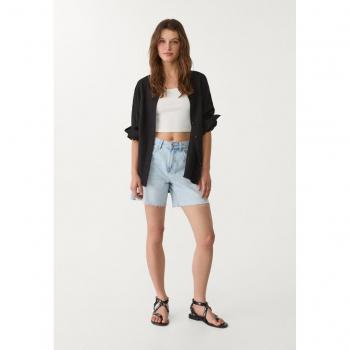 Camicia nera di lino morbido XL