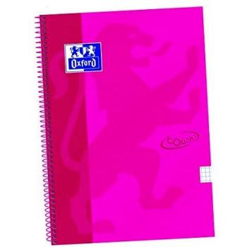 Cuaderno espiral Oxford, tapa extradura, 80 hojas, 4 x 4 cm, color frambuesa