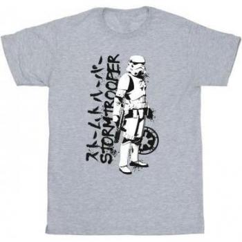 T-Shirt in Cotone per Ragazze con Stormtrooper Giapponese Star Wars
