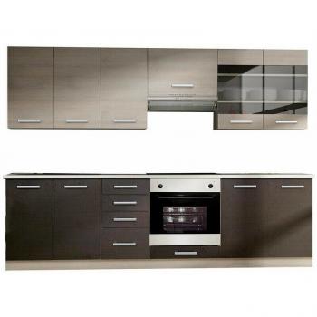 Set cucina Tucson 167, truciolato laminato, vetro temperato, LED integrato
