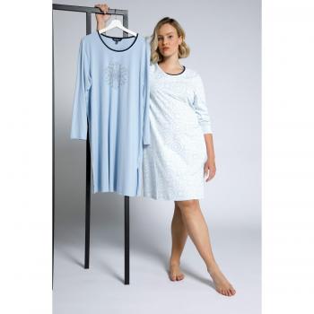 Maglietta grande in cotone, Donna, Blu, Taglia 56/58