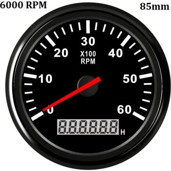 Tacómetro Náutico 85 mm, 4000-8000 RPM, 12V/24V, Pantalla LCD