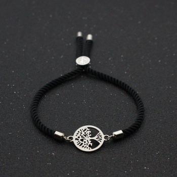 Bracelet arbre de vie en acier inoxydable avec breloques