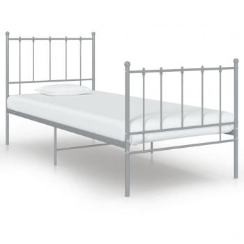 VidaXL Metallbett Grau 90x200 cm