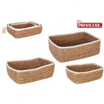 Set de Cestas Rectangulares de Mimbre Privilege