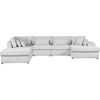 RAUM.ID Wohnlandschaft Florid U‑Form – 6‑teiliges Sofasystem mit feiner Struktur und Cord-Variante