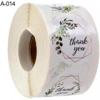 500 Pcs Thank You Stickers Roll for Packaging