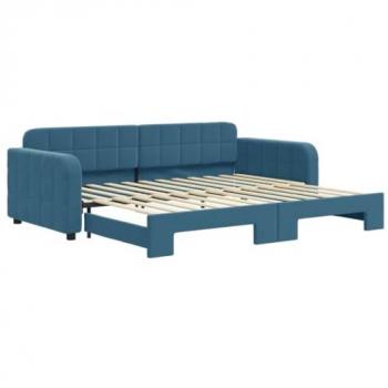 VidaXL Schlafsofa in Blau, ausziehbar 90x200 cm mit Lattenrost