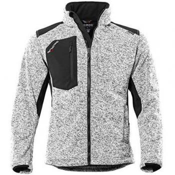 QUALITEX Arbeitsjacke Strick-Fleece, mehrfarbig weiß/meliert, Damen: 40, Herren: M