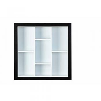 Étagère Murale 7 Niches 66,5x13,7x66,5 Cm Noir Et Blanc