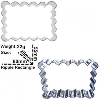 Moules à pâtisserie rectangle ondulé, 2 pièces
