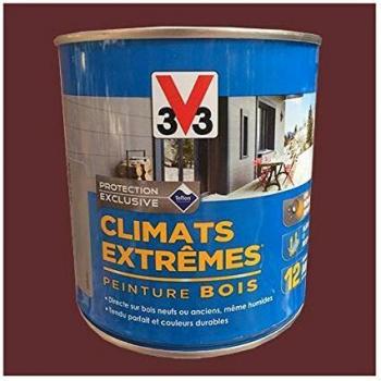 Peinture de Bois Extérieur pour Climats Extrêmes V33 Rouge Basque Satin 0,5L
