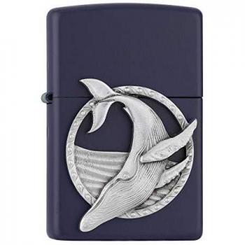 Classic Zippo Lighter, Navy Blue Metal