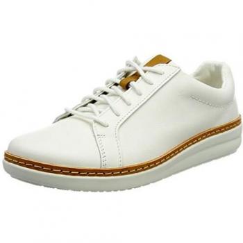 Clarks Damen Amberlee Rosa Sneaker, Weiß, Größe 42