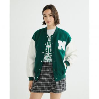 Chaqueta Verde de Estilo College para Mujer