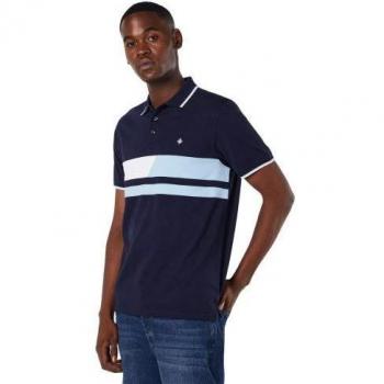 Maine Mens Split Chest Stripe Polo Shirt M