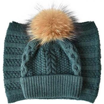 ENJOYFUR Thick Warm Hat and Scarf Set for Kids