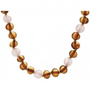 Collier Bébé en Ambre et Quartz Rose