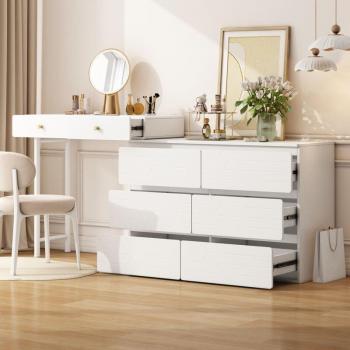 Commode Coiffeuse à Tiroirs Blancs