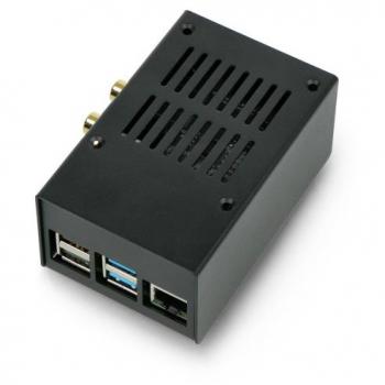 Zwarte Staalhulp V2 voor HiFiBerry DAC+ + Raspberry Pi 4