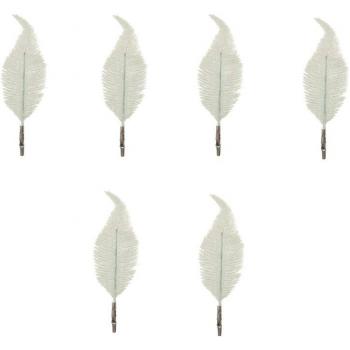 Festive Glitter Feather Leaf Clips
