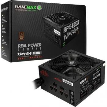 GameMax RPG Rampage 850W 140mm Ultra Silent Fan 80 PLUS Bronze Semi Modular PSU