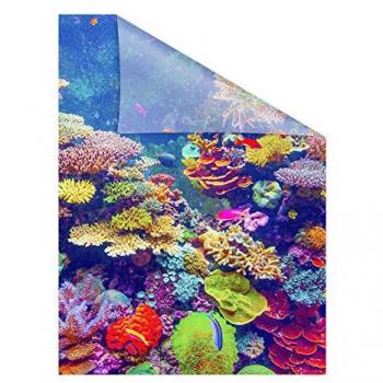 Bunte selbstklebende Sichtschutz-Fensterfolie Aquarium, blickdicht und strukturiert, 50x100 cm