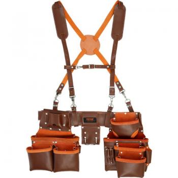 Mophorn Vevor Heavy Duty Work Belt – 19 Pocket Leather, Adjustable Waist 29‑54”