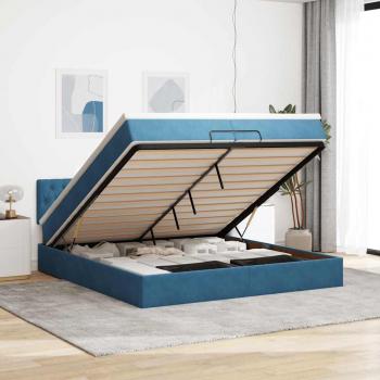 Lit avec matelas intégré bleu foncé 200x200 cm