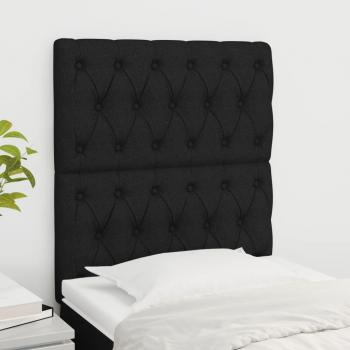 Kopfteile 2er Set Schwarz 80x7x78/88 cm Stoff