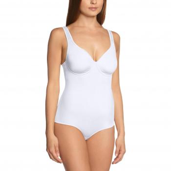 Sassa Damen Body 00903, Formender, doppelt vorgeformt, Einfarbig, Gr. 80C, Weiß