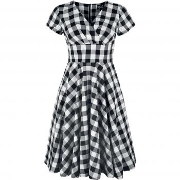 Abito Medio Rockabilly 50s per Donna – Hell Bunny Nero/Blanc