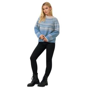 Chemise M & Co Bleu Petite Placement Fairisle