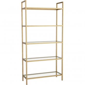 Étagère Moderne Or et Verre 80x30 h165 cm