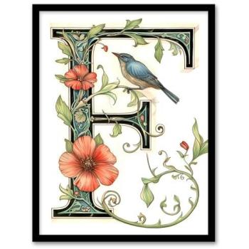 Birdsong F Calligraphic Portrait