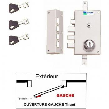 Serrure 3 Points Mottura 448 A2p1 Étoile Blanche Agrée Assurances – Trois Clés à Pompe Incrochetables Gauche