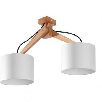 Lampada a Filo Sollux in Legno Naturale e Bianco