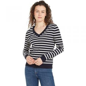 Tommy Hilfiger V-Ausschnitt-Pullover, mit Logo-Stickerei