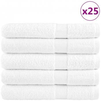 VidaXL Serviettes de douche et sauna – 25 pcs, Solund, blanc