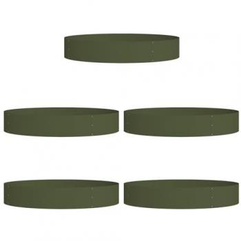 Rondes Jardinières Métalliques Vert Olive (120x120x20 cm) – Vidaxl
