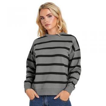 PixieGirl Gris Sweat-shirt Rayé pour Petite